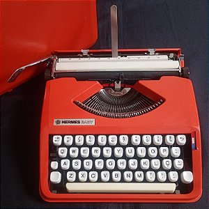 Funcionando - Letra Cursiva Máquina De Escrever Hermes Baby Vermelha