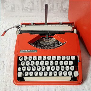 Funcionando - Letra Cursiva Máquina De Escrever Hermes Baby Vermelha