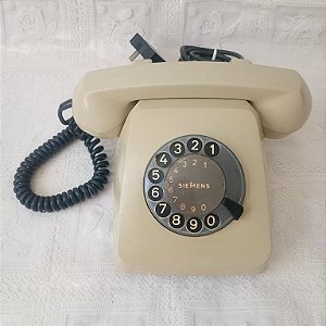 Telefone de disco antigo creme clássico Siemens - Decoração