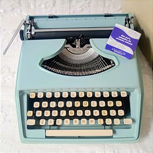 Funcionando Máquina De Escrever Remington Holiday cor azul Typewriter