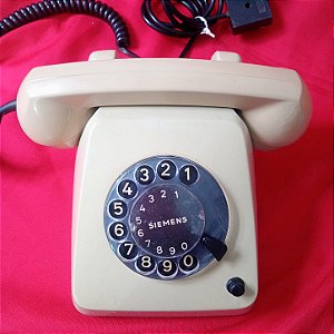 Telefone de disco antigo creme clássico Siemens - Decoração
