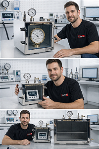 Câmaras de Vácuo Barométrica para ensaios e Calibração de Barômetros e Vacuômetros – SPR-RS