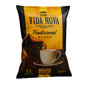 CAFÉ VIDA NOVA TRADICIONAL BLEND 250g - 100% ARÁBICA ALMOFADA