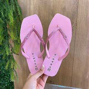 Chinelo Ramarim Rosa Glitter Com Solado de Borracha 221233