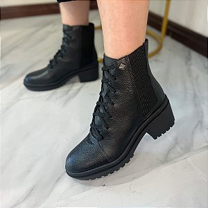 Coturno Di Valentini Preto em Couro Legítimo 512610473