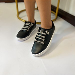 Tênis Molekinha Cadarço Brilho Preto 25741031