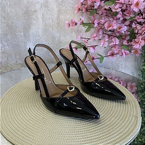 Slingback Vizzano Verniz Preto 11841718