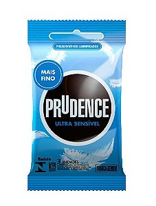 Preservativo Prudence Ultra Sensível Com 3 Unidades