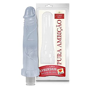 Prótese Em Cyber Incolor Com Vibrador Interno 17 x 5 Cm - Sexy Fantasy