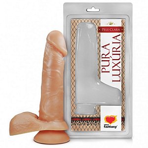 Prótese Maciça Com Escroto E Ventosa 16 x 3,5 cm - Sexy Fantasy