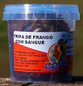 TRIPA DE FRANGO COM SANGUE 120G (CEVA ISCAS)