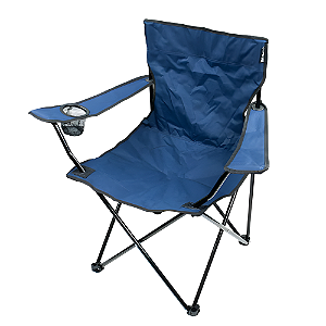Cadeira Dobrável C/ Apoio de Braço e Porta Copos 120kg Azul (Kala)