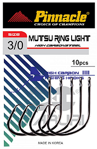 Anzol Mutsu Ring Pinnacle n°6/0 Maruri c/10 (cartela)