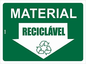 Placa Sinalização de Aviso Material Reciclável