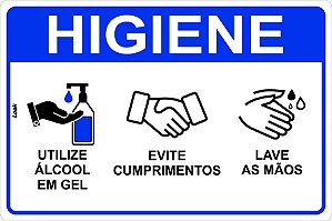 Placa de Orientação Higienize Limpe Suas Mãos