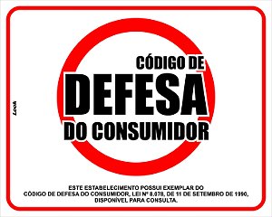Placa Código De Defesa Do Consumidor