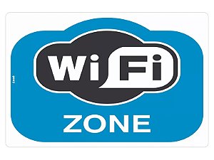 Placa Sinalização WIFI Zone Wireless