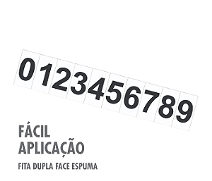 Placa Identificação Numeral 0 Zero ao 9 Nove Cartela com 10 peças