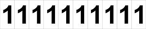 Etiqueta de Sinalização Numeral 1 Cartela com 10 peças