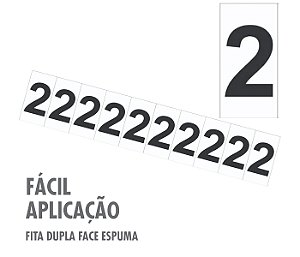 Etiqueta de Identificação Numeral 2 Dois Cartela com 10 peças