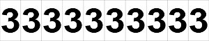 Etiqueta de Identificação Numeral 3 Cartela com 10 peças