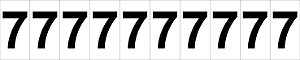 Placa de Sinalização Numeral 7 Cartela com 10 peças