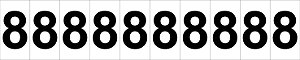 Placa de Sinalização Numeral 8 Cartela com 10 peças