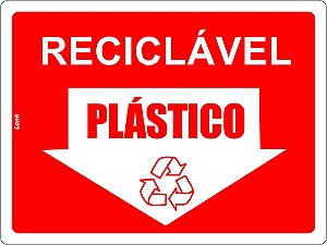 Placa Sinalização Lixo Reciclável Plástico