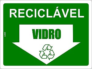 Placa Sinalização Lixo Reciclável Vidro