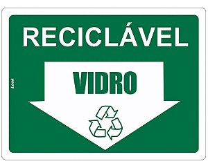 Placa Sinalização Lixo Reciclável Vidro