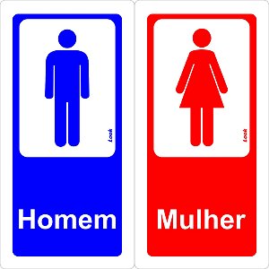 Placa Sanitário Plus Masculino e Feminino