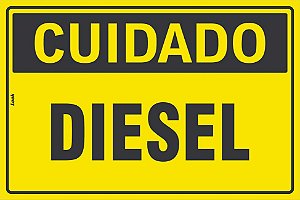Placa de Sinalização Cuidado Diesel