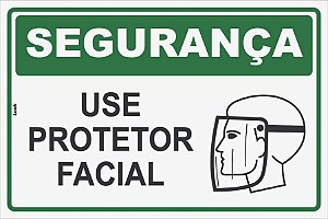 Placa de Sinalização Segurança Use Protetor Facial