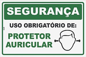 Placa de Sinalização Segurança Uso Obrigatório de Protetor Auricular Plug