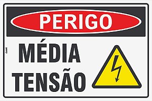 Placa de Sinalização Perigo Média Tensão