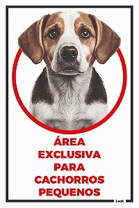 Placa Sinalização Aviso Area Exclusiva Para Cachorros Pequenos