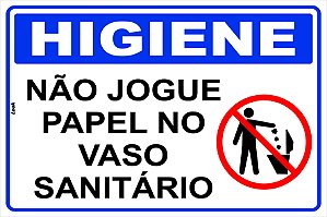 Placa Aviso Jogue Papel Usado No Lixo -  - Loja de Sinalização