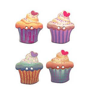 Botão Cupcake Coração