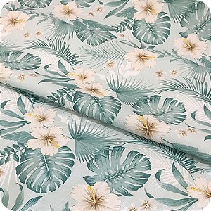 Corino Estampado No Metro Para Puffs Estofados Costela de Adão Floral