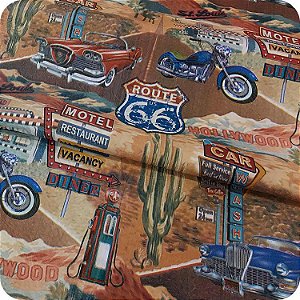 Corino Estampado No Metro Para Puffs Estofados Sofás Route 66
