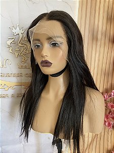 LACE DE CABELO HUMANO LISO 50CM CASTANHO ESCURO
