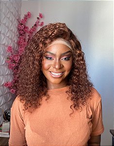 LACE DE CABELO HUMANO CACHEADO 40cm cor chocolate