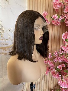 LACE CHANEL CASTANHO MÉDIO 35cm 180% de densidade COM SILK BASE