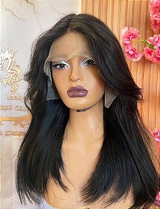Lace Humana Lisa COM SILK BASE 45cm 200% de densidade fio brasileiro