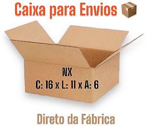 Caixa de Papelão Envios / Ecommerce N.X - 16x11x6