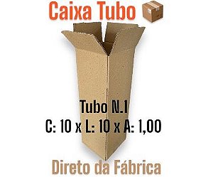 Caixa de Papelão Envios / Ecommerce Tubo 1 - 10x10x1,00