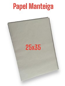 Papel Manteiga 35gm² Medidas 25x35 Branco Liso Pct 25 unidades