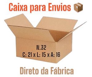 Caixa de Papelão Envios / Ecommerce N.32 - 21x15x16