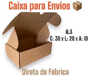 Caixa de Papelão Envios / Ecommerce  N.3 - 30x20x10