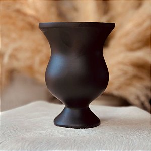 Cuia Madeira com Pé Preto Fosco